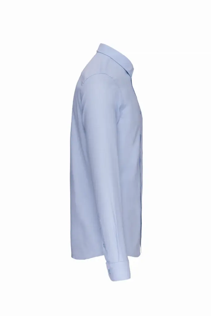 Heren Oxford overhemd lange mouwen, oxford blue — productfoto 5
