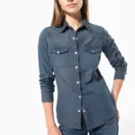 Dames denim blouse lange mouwen