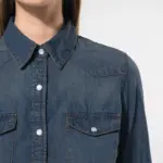 Dames denim blouse lange mouwen — productfoto 3