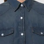 Dames denim blouse lange mouwen — productfoto 4