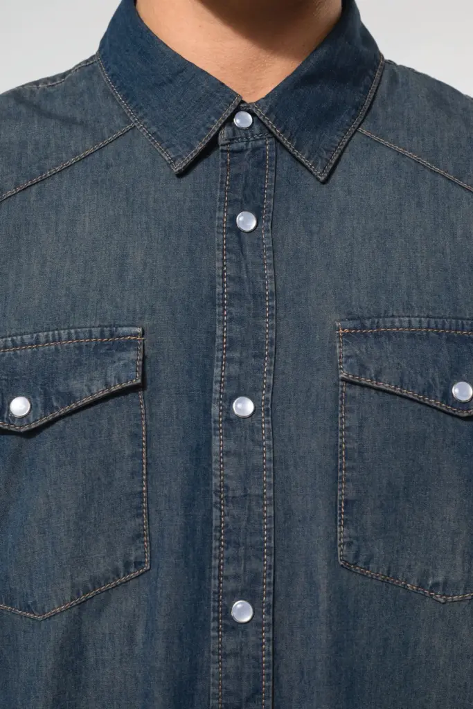 Heren denim overhemd lange mouwen — productfoto 4