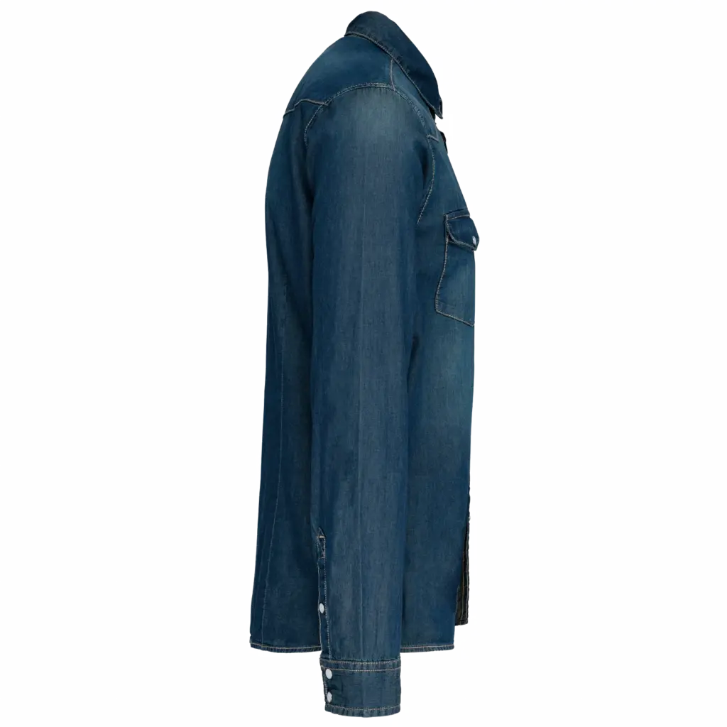 Heren denim overhemd lange mouwen, blue jean — productfoto 5