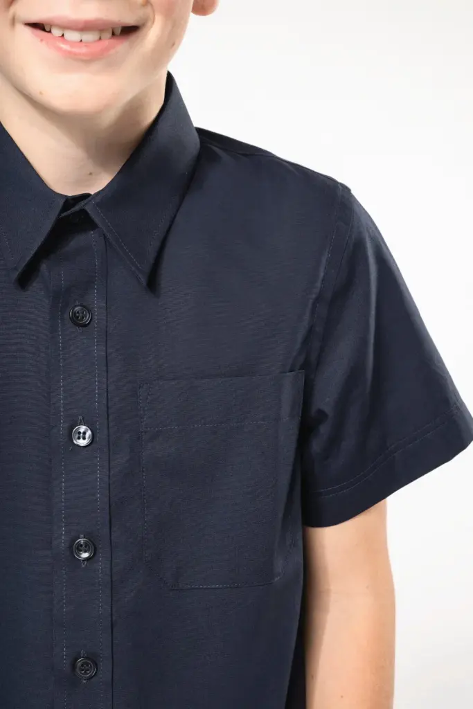 Kinder poplin overhemd korte mouwen — productfoto 3