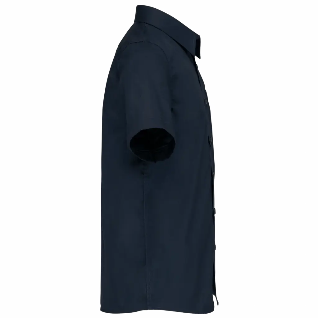 Kinder poplin overhemd korte mouwen, navy — productfoto 5