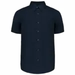 Kinder poplin overhemd korte mouwen, navy — productfoto 6