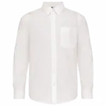 Kinder poplin overhemd lange mouwen, white — productfoto 6