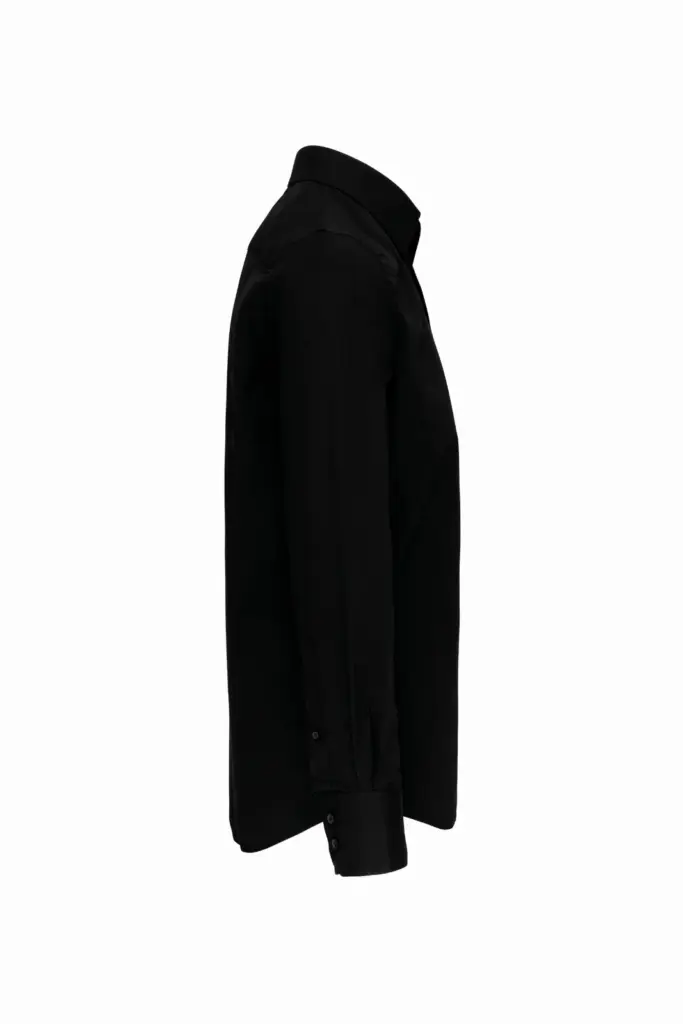 Getailleerd heren non-iron overhemd lange mouwen, black — productfoto 5