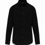 Getailleerd heren non-iron overhemd lange mouwen, black — productfoto 6
