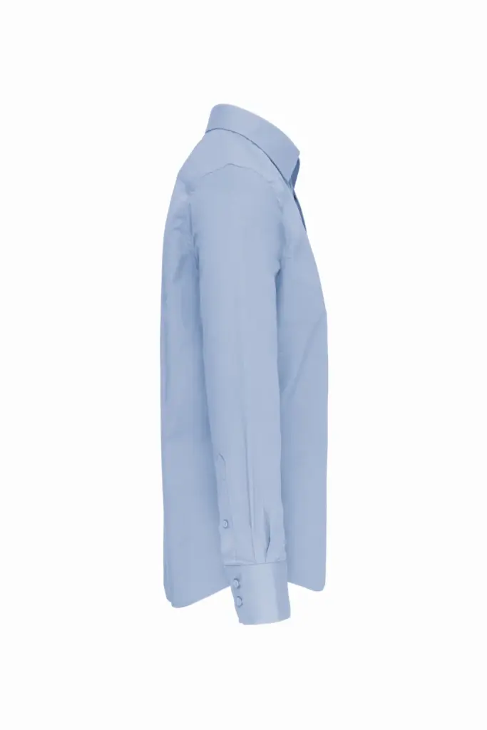 Getailleerd heren non-iron overhemd lange mouwen, bright sky — productfoto 6