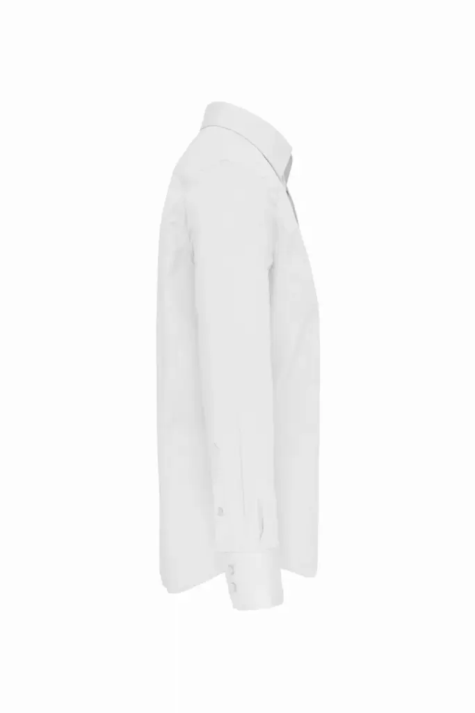 Getailleerd heren non-iron overhemd lange mouwen, white — productfoto 7