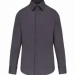 Getailleerd heren non-iron overhemd lange mouwen, zinc — productfoto 9