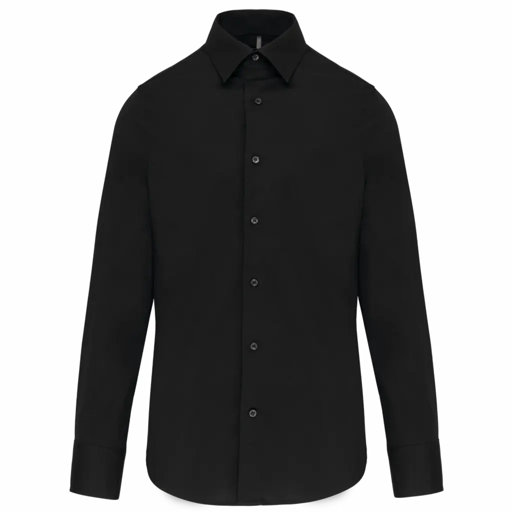 Heren stretch overhemd lange mouwen, black — productfoto 6