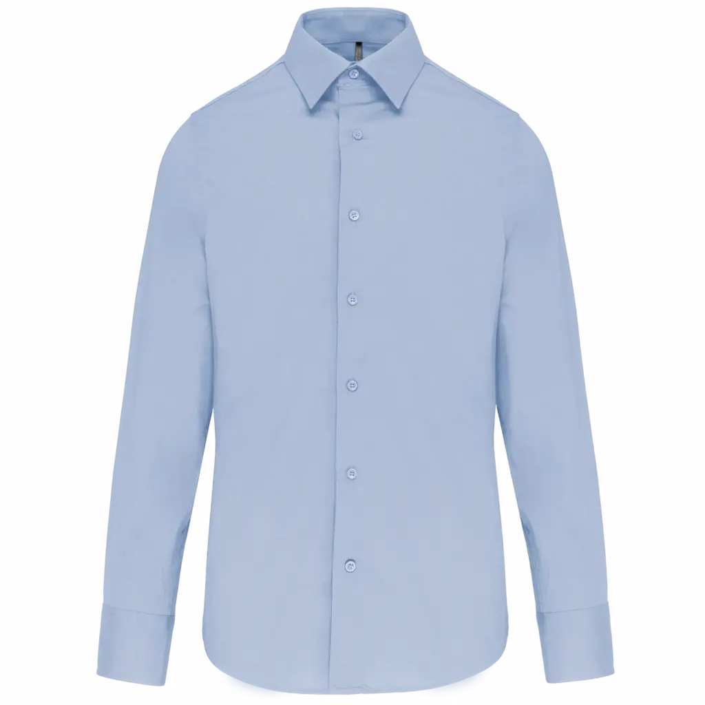 Heren stretch overhemd lange mouwen, light blue — productfoto 7
