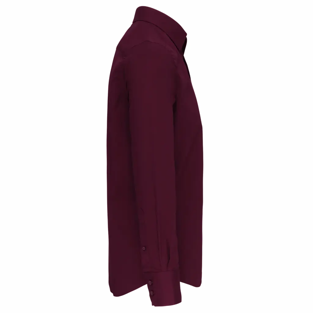 PS_K529-S_WINE - Hidalgo-werbeartikel Heren stretch overhemd lange mouwen, wine — productfoto 9