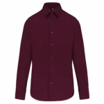 Heren stretch overhemd lange mouwen, wine — productfoto 10