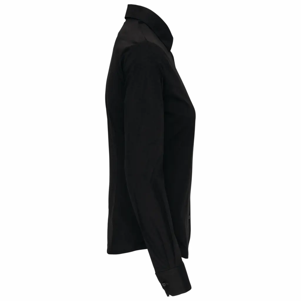 Dames stretch blouse lange mouwen, black — productfoto 5