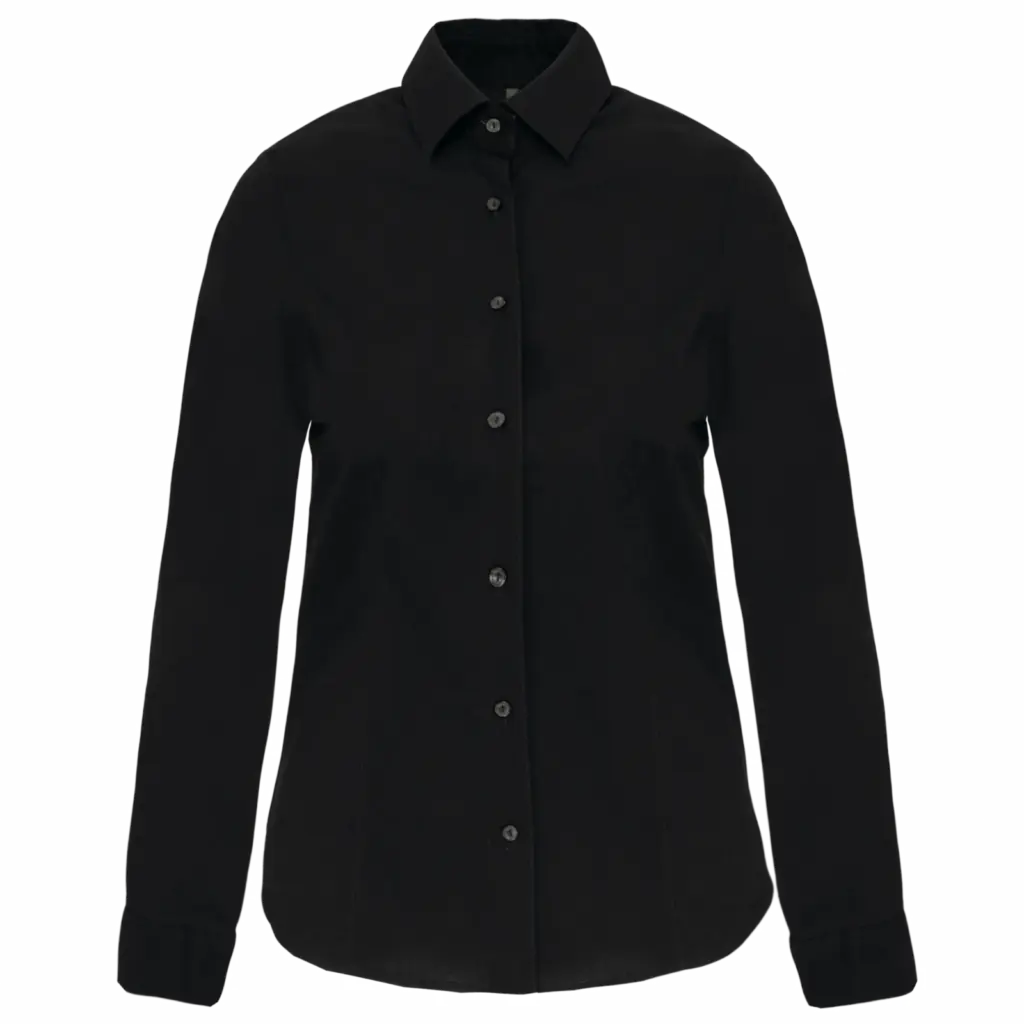 Dames stretch blouse lange mouwen, black — productfoto 6