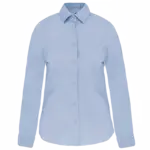 Dames stretch blouse lange mouwen, light blue — productfoto 7