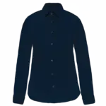 Dames stretch blouse lange mouwen, navy — productfoto 8