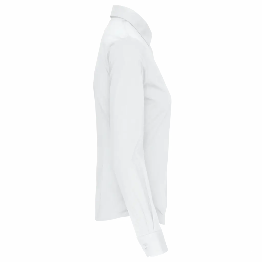Dames stretch blouse lange mouwen, white — productfoto 8