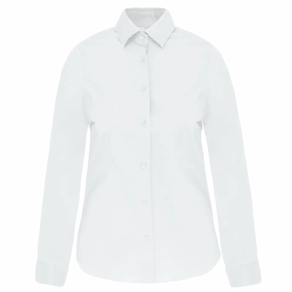 Dames stretch blouse lange mouwen, white — productfoto 9