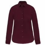 Dames stretch blouse lange mouwen, wine — productfoto 10