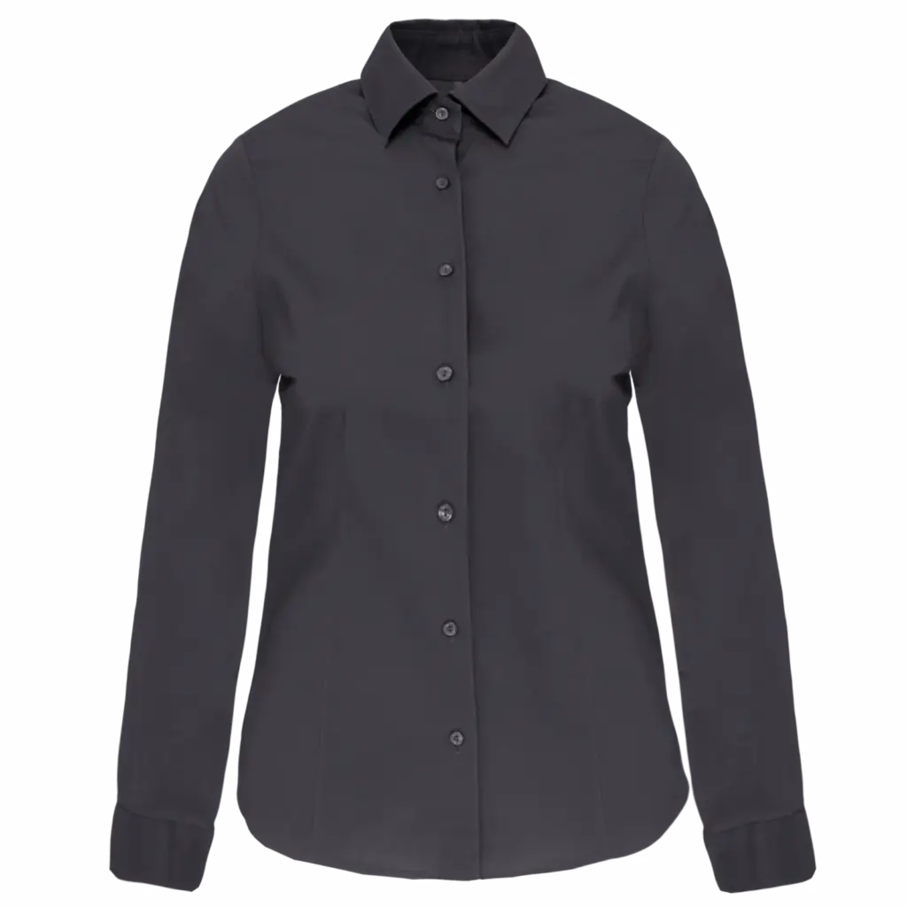 Dames stretch blouse lange mouwen, zinc — productfoto 11