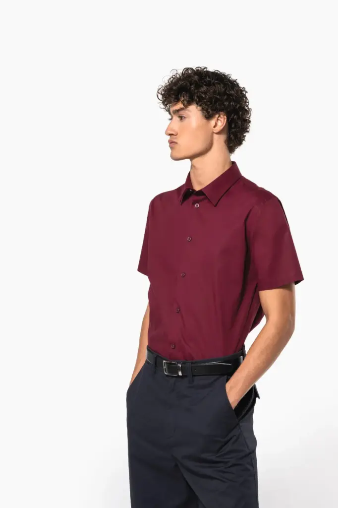 Heren stretch overhemd korte mouwen — productfoto 3