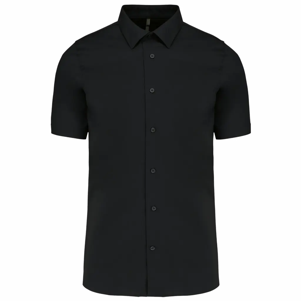 Heren stretch overhemd korte mouwen, black — productfoto 6