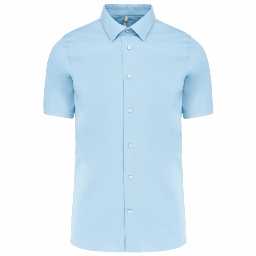 Heren stretch overhemd korte mouwen, light blue — productfoto 7