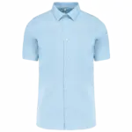 Heren stretch overhemd korte mouwen, light blue — productfoto 7