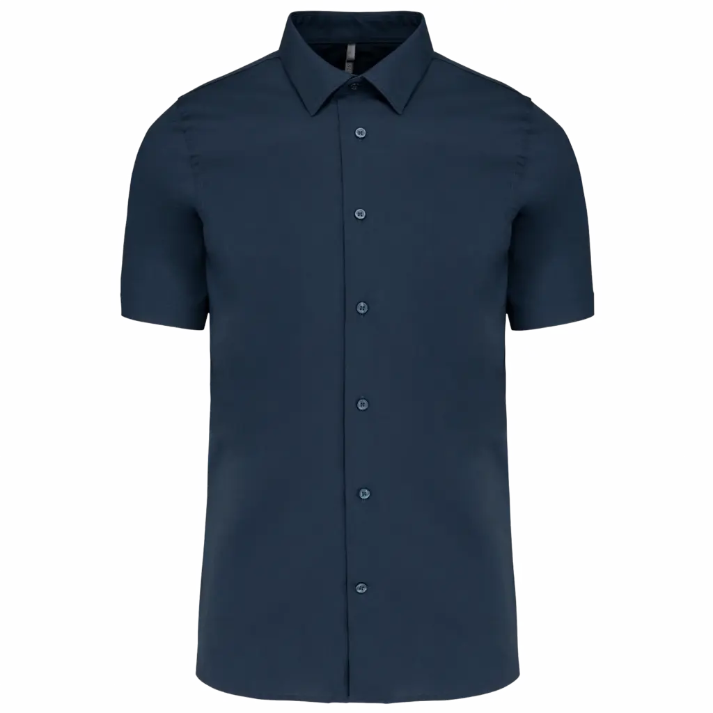 Heren stretch overhemd korte mouwen, navy — productfoto 8
