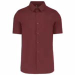 Heren stretch overhemd korte mouwen, wine — productfoto 10