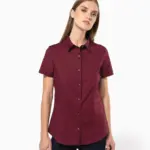 K532-7_2026 - Hidalgo-werbeartikel Dames stretch blouse korte mouwen