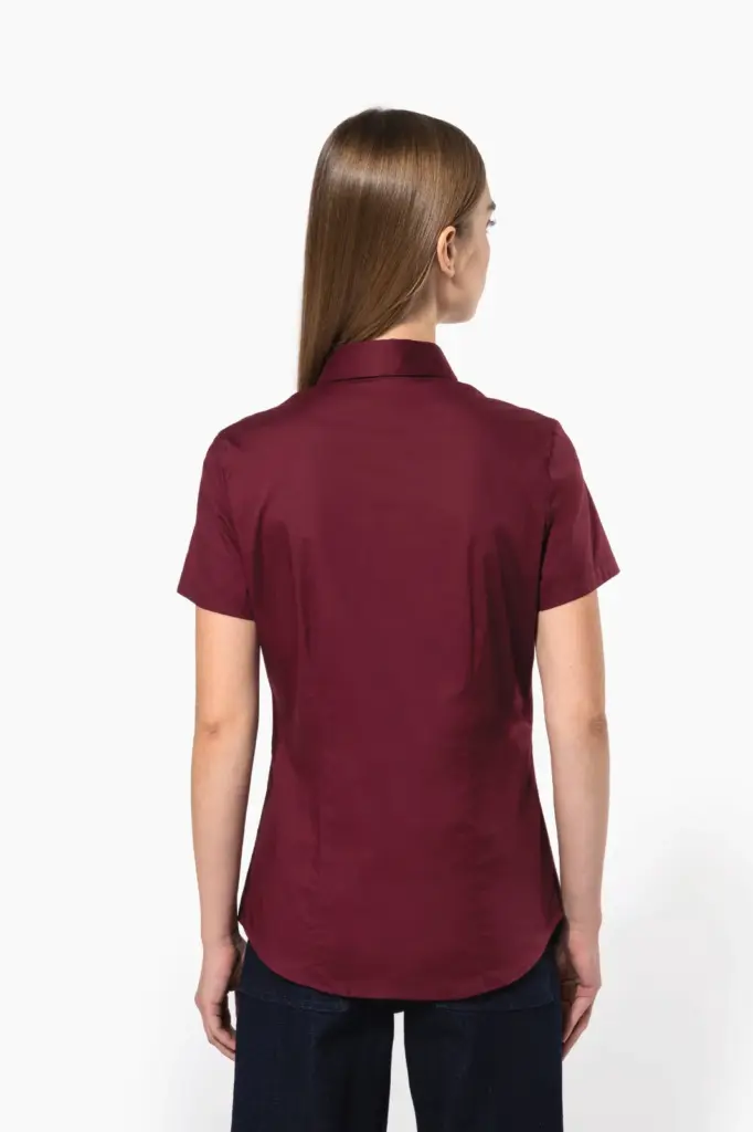 K532-5_2026 - Hidalgo-werbeartikel Dames stretch blouse korte mouwen — productfoto 2