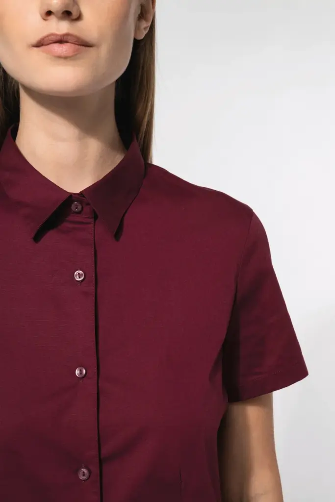 K532-4_2026 - Hidalgo-werbeartikel Dames stretch blouse korte mouwen — productfoto 3
