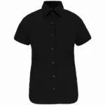 Dames stretch blouse korte mouwen, black — productfoto 6