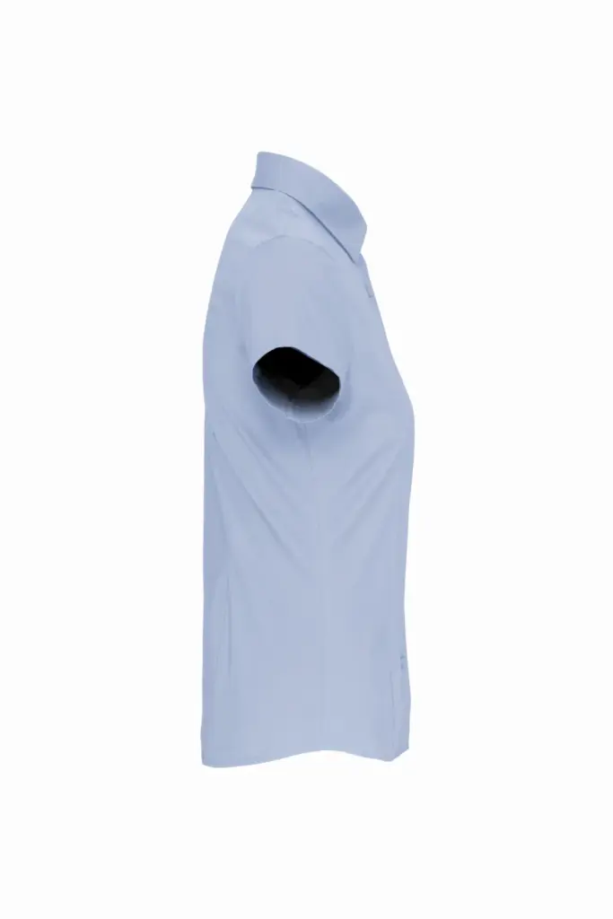 PS_K532-S_LIGHTBLUE - Hidalgo-werbeartikel Dames stretch blouse korte mouwen, light blue — productfoto 6