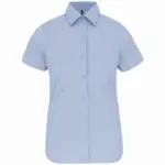 Dames stretch blouse korte mouwen, light blue — productfoto 7