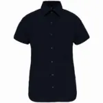 Dames stretch blouse korte mouwen, navy — productfoto 8