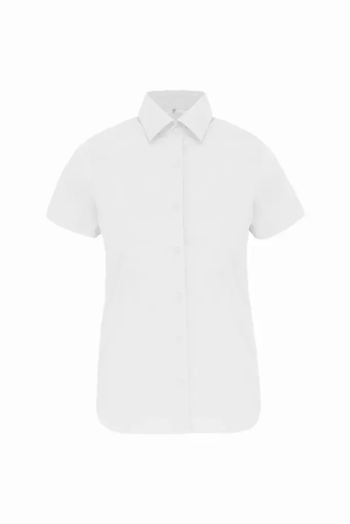 Dames stretch blouse korte mouwen, white — productfoto 9