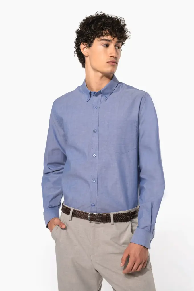 Heren Oxford overhemd lange mouwen