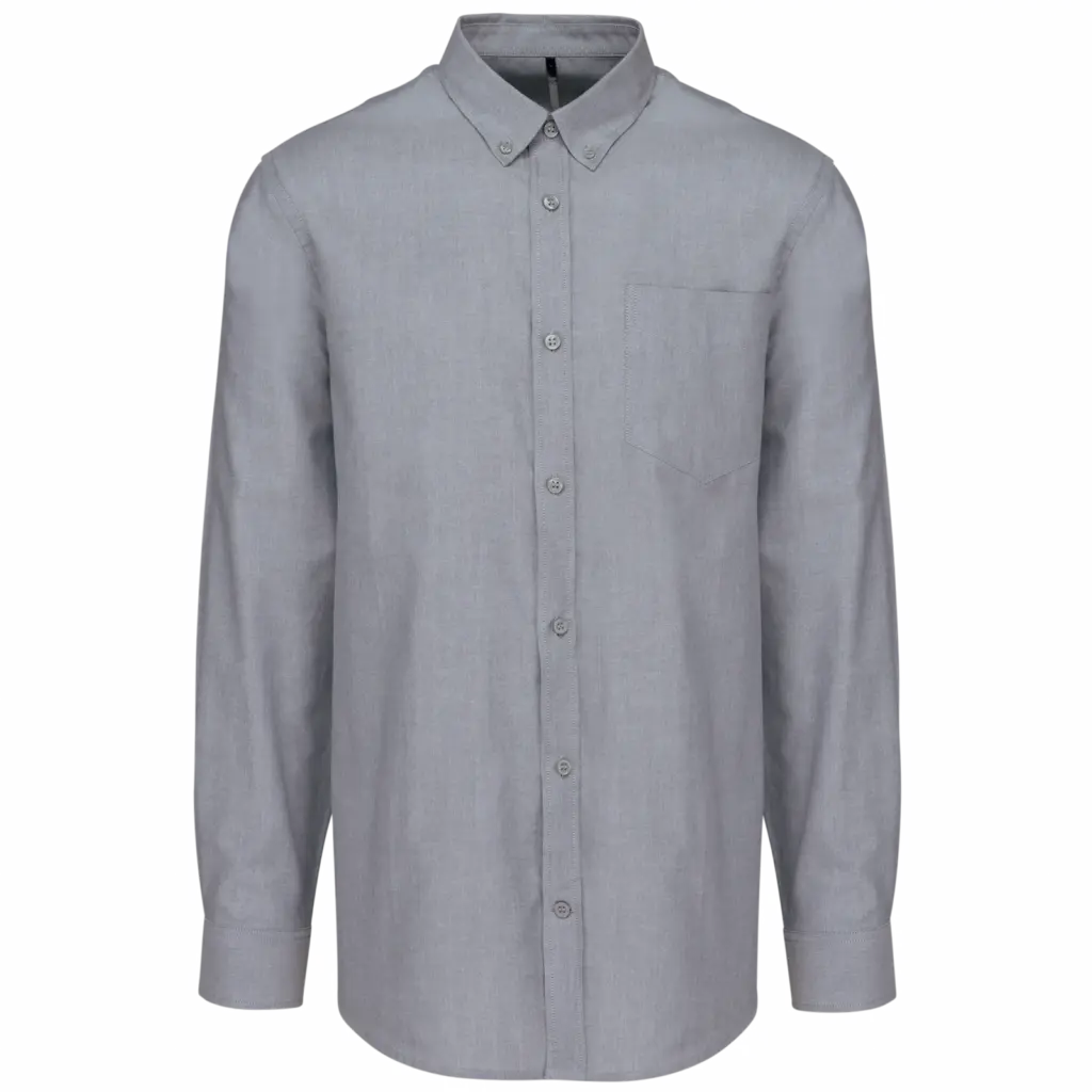 PS_K533_OXFORDZINC - Hidalgo Heren Oxford overhemd lange mouwen, oxford zinc — productfoto 12