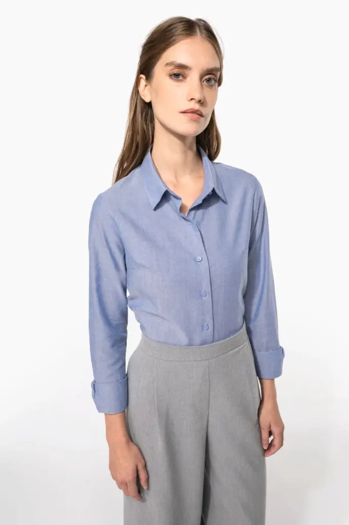 Dames Oxford blouse lange mouwen