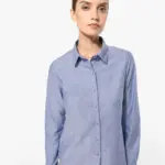 Dames Oxford blouse lange mouwen — productfoto 2