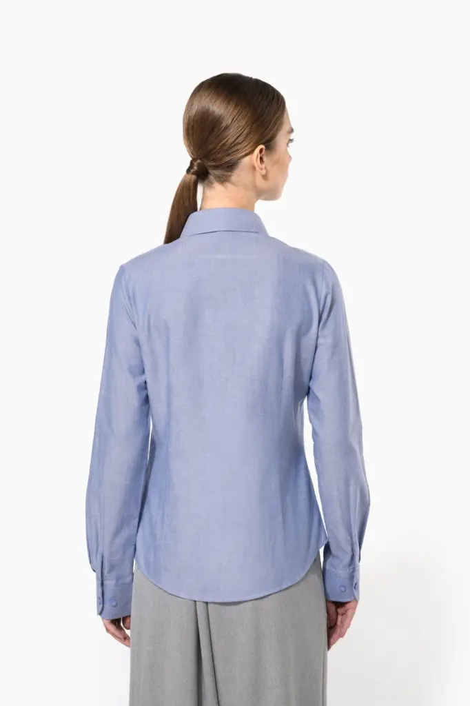 Dames Oxford blouse lange mouwen — productfoto 3