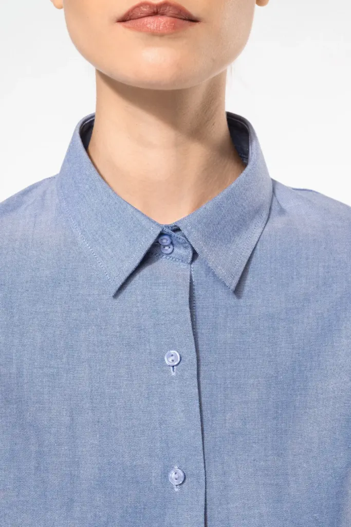 Dames Oxford blouse lange mouwen — productfoto 4