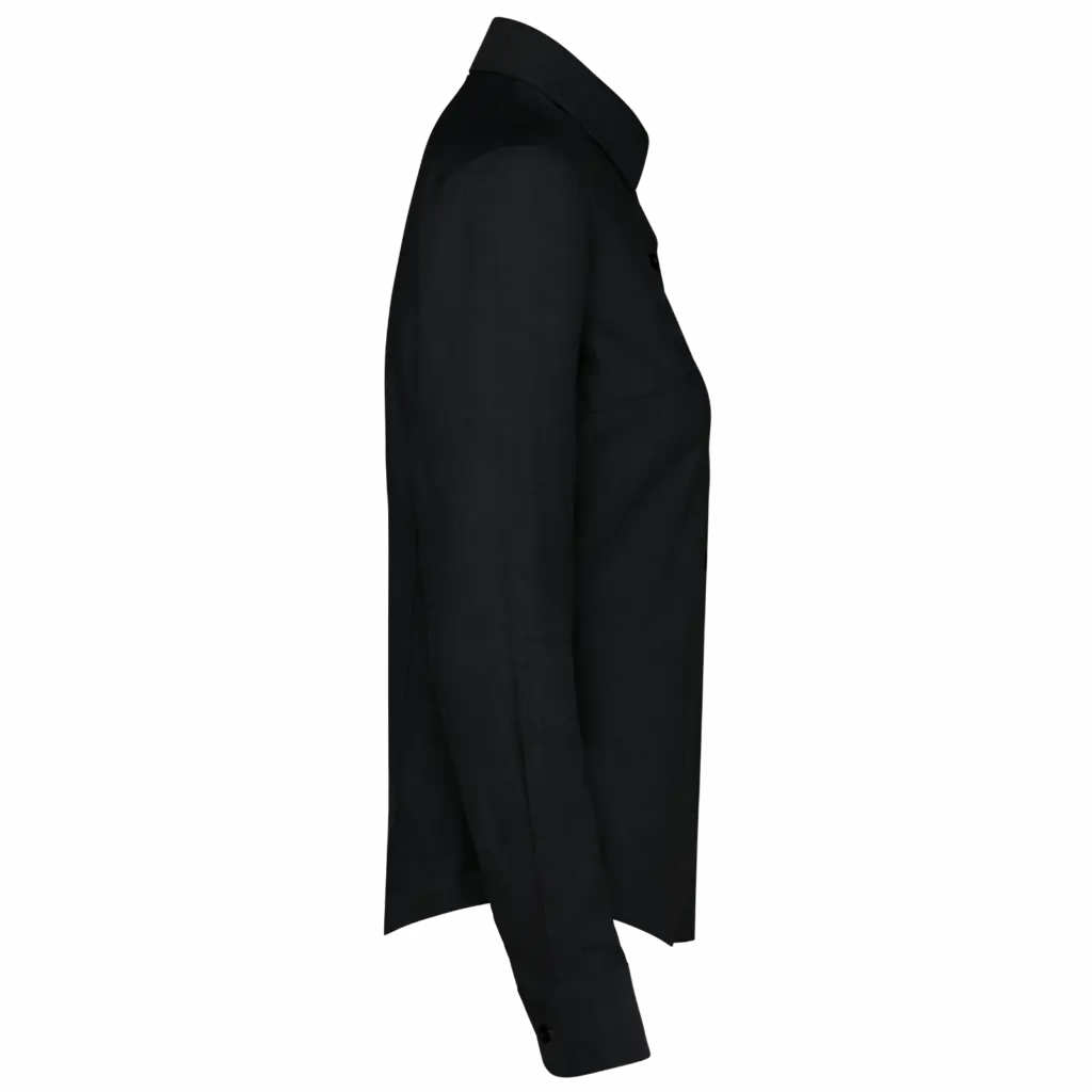 Dames Oxford blouse lange mouwen, black — productfoto 5