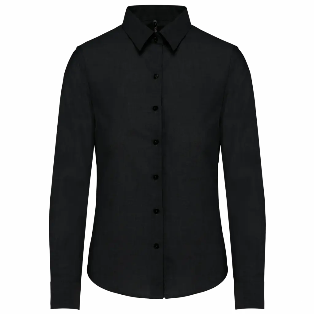 Dames Oxford blouse lange mouwen, black — productfoto 6
