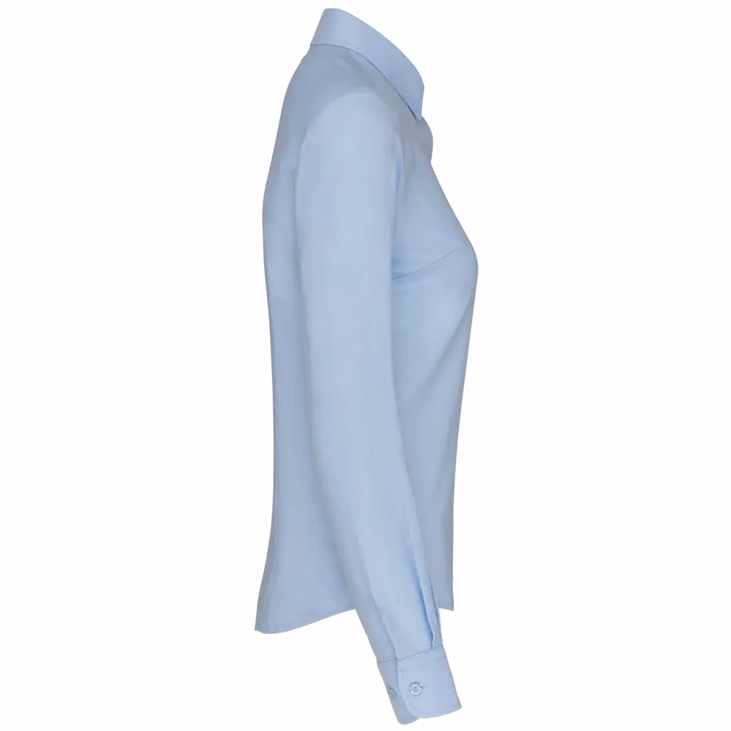 Dames Oxford blouse lange mouwen, oxford blue — productfoto 6